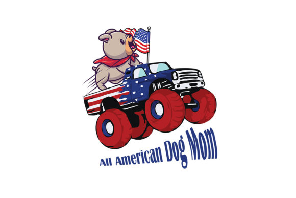All America Dog Mom 4th of July Digital