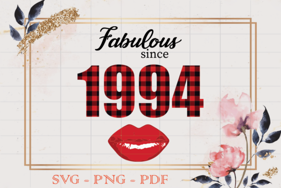 Fabulous Since 1994 Red Buffalo PlaidSVG