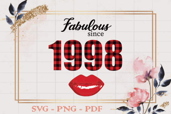 Fabulous Since 1998 Red Buffalo PlaidSVG