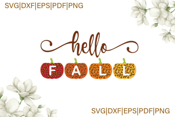 Hello Fall Plaid Pumpkin Digital