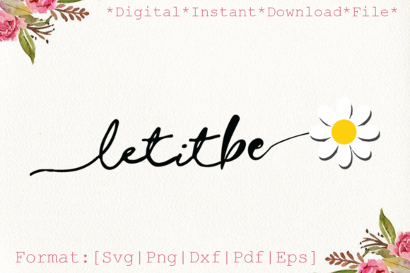 Let It Bee Daisy Flower Vector Clipart
