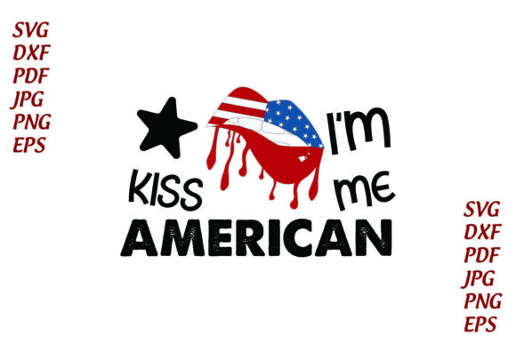 Lips Kiss America Independence Day Svg