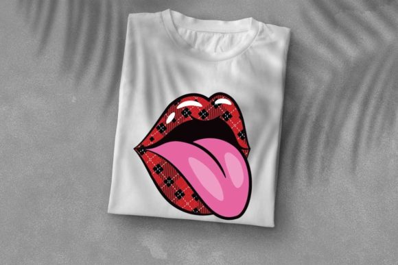 Red Buffalo Plaid Glossy Lips